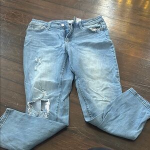 Time and Tru Light Blue Distressed Boyfriend Jeans